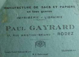Manufacture de sacs et papiers, Paul Gayrard, Rodez (Aveyron) - 1934
